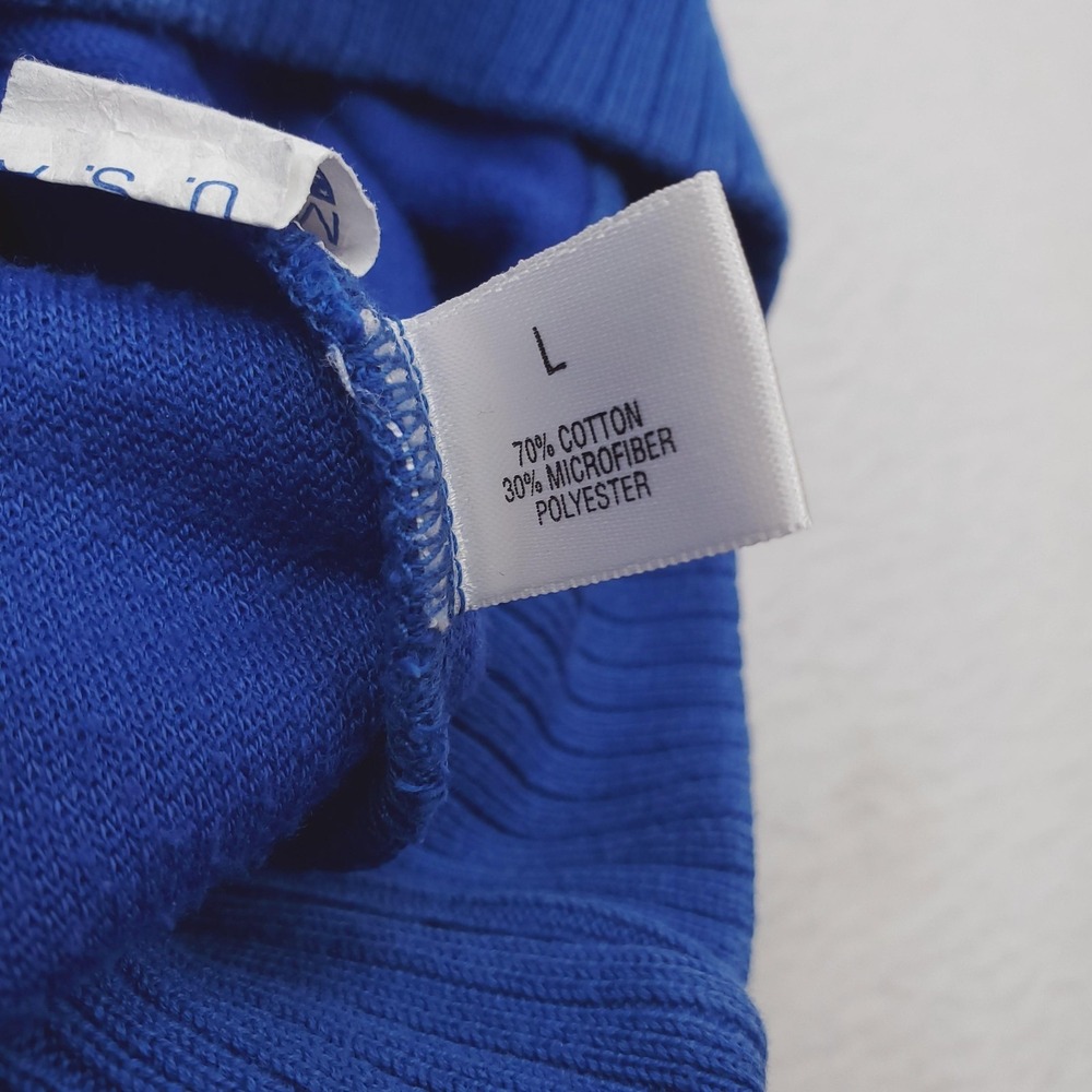 Vintage St. Croix Sweater Men Large Blue Quarter Zip Pullover Mock Neck Made USA - Picture 8 of 15